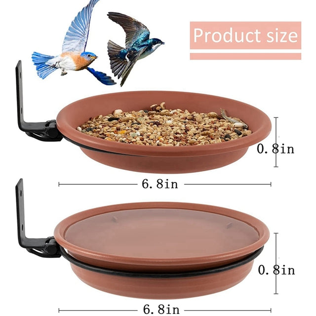 Wall-Mounted Bird Feeder and Bath with Trays and Rings
