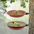 Wall-mounted bird bath and feeder assembly, approximately 20 × 17 × 15 cm
