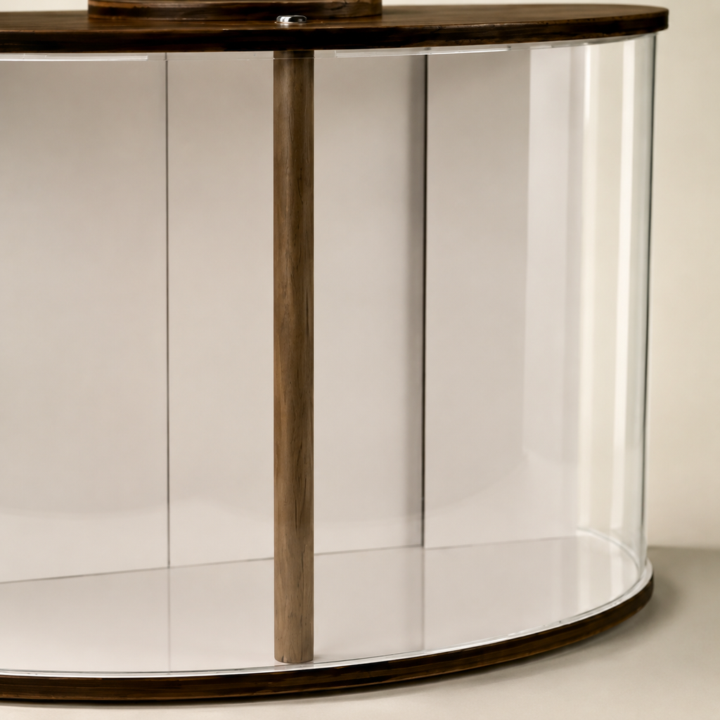 Indoor window bird feeder acrylic detail